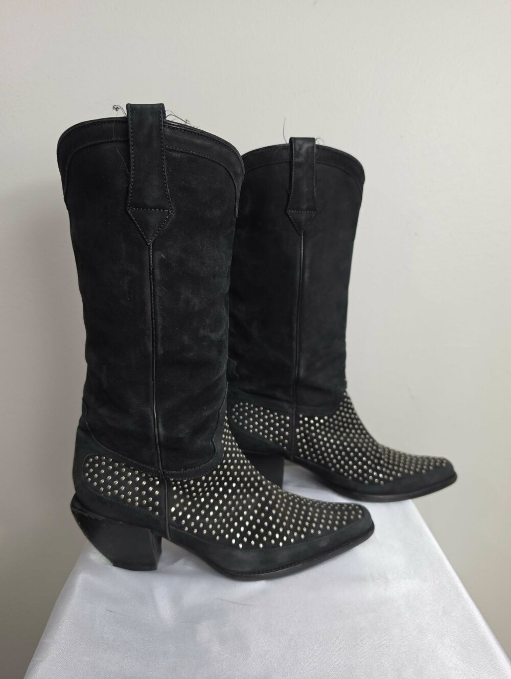 Donald J Pliner - Western Couture Collection - Nubuck Suede Studded Boots - 8.5